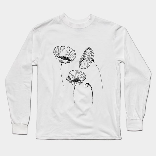 poppy flower Long Sleeve T-Shirt by ibtihella